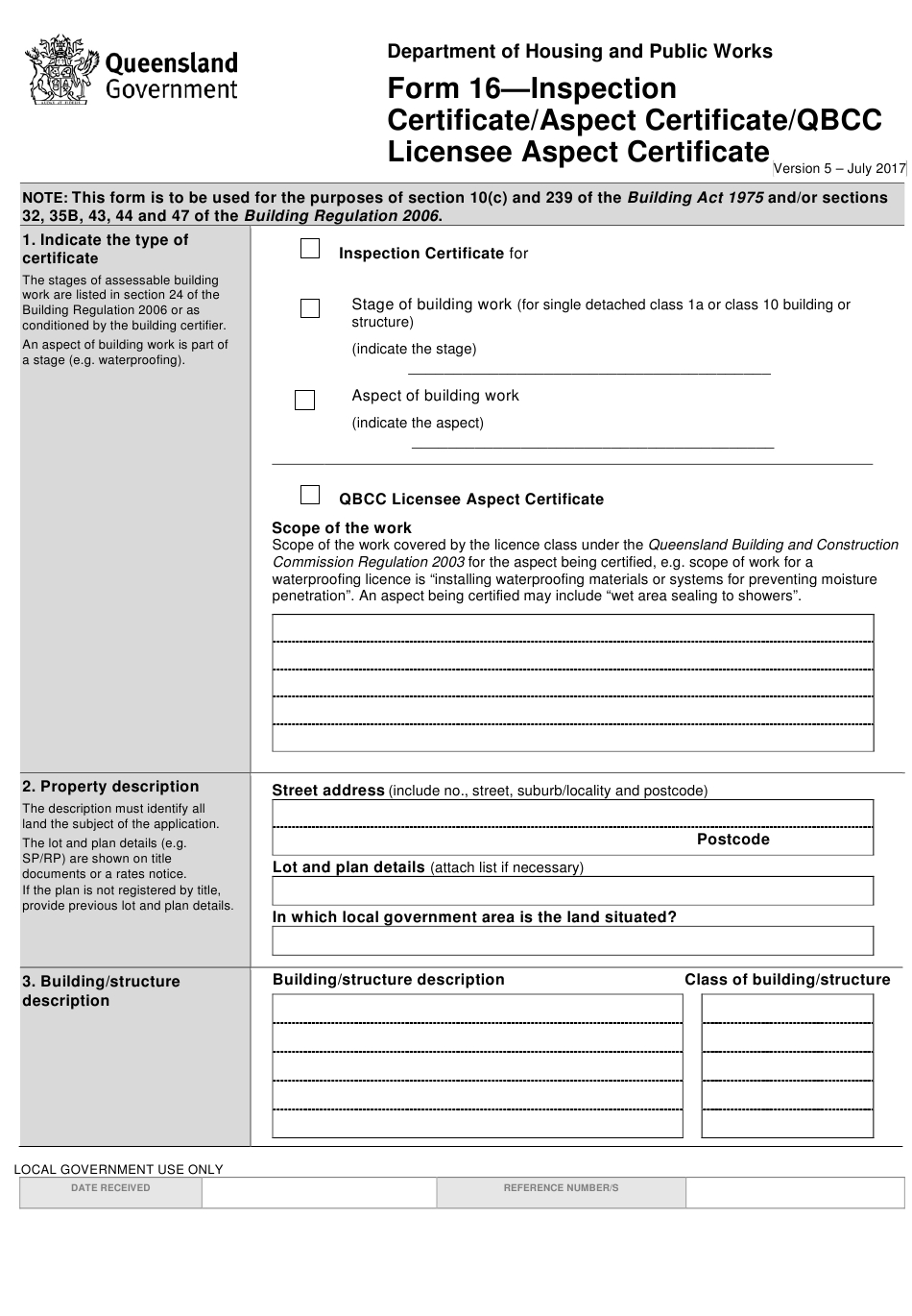 Form 16 Download Printable Pdf Or Fill Online Inspection Certificate Intended For Certificate Of Inspection Template