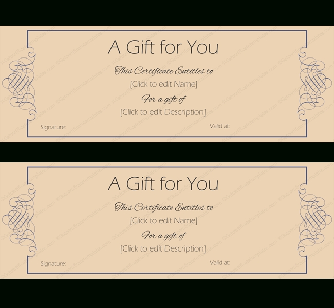 Formal Note Gift Certificate Template – Create Gift Certificates Within Company Gift Certificate Template
