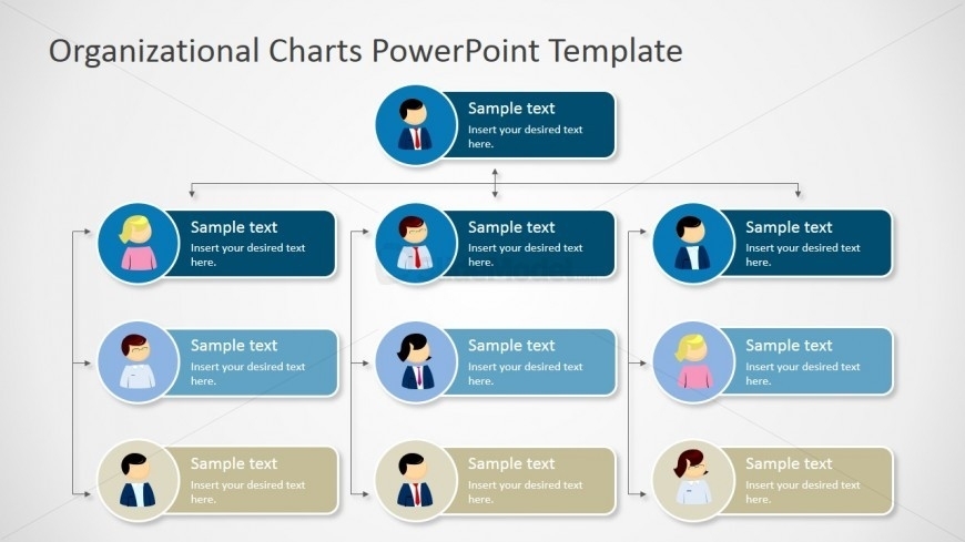 Four Levels Tree Organizational Chart For Powerpoint - Slidemodel for Microsoft Powerpoint Org Chart Template