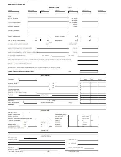 Free 10+ Customer Enquiry Form Samples In Pdf | Ms Word Regarding Enquiry Form Template Word