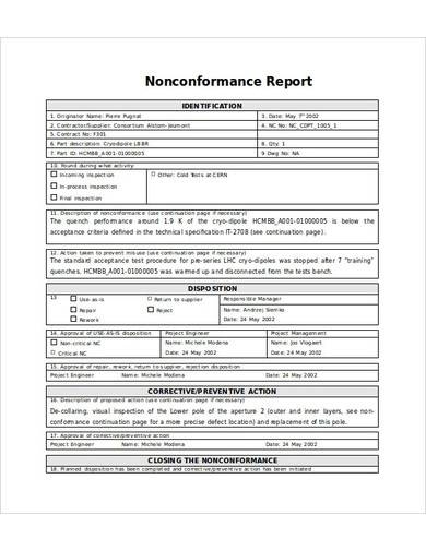 Free 10+ Non Conformance Report Samples In Ms Word | Pages | Google Pertaining To Quality Non Conformance Report Template