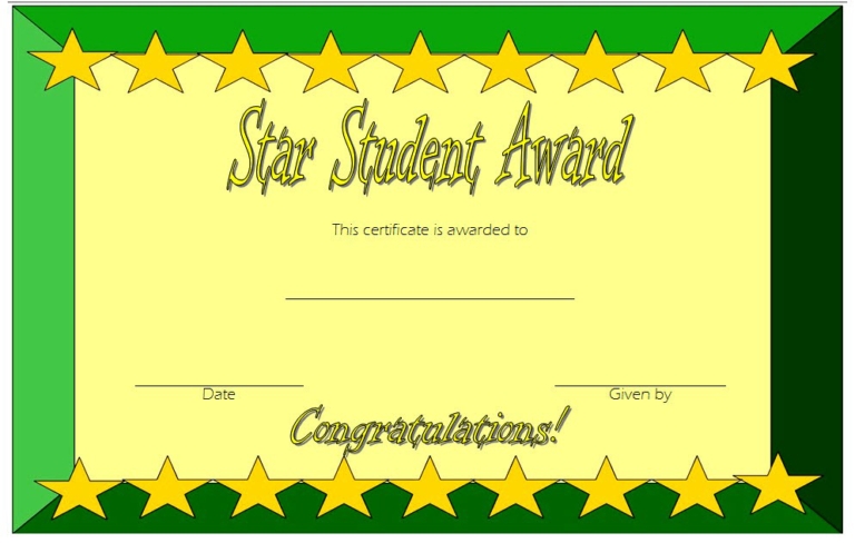 Free 10+ Super Star Student Certificate Templates Throughout Free Student Certificate Templates