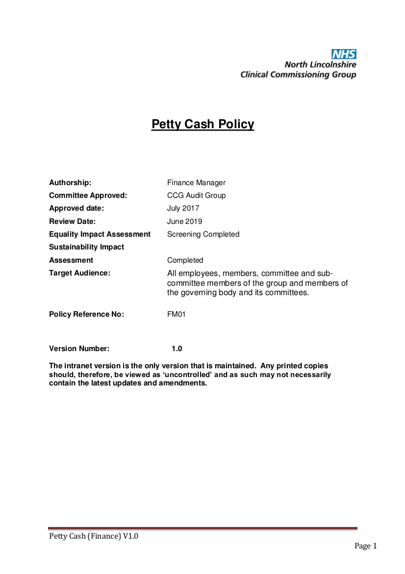 Free 11+ Petty Cash Policy Examples In Pdf | Examples Regarding Company Credit Card Policy Template