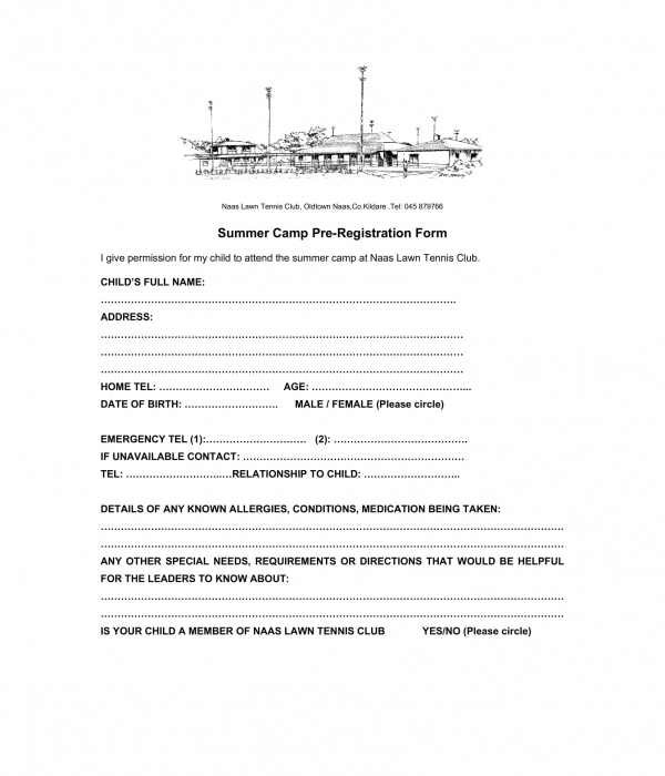 Free 11+ Printable Summer Camp Registration Forms In Pdf | Ms Word Inside Camp Registration Form Template Word