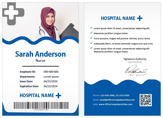 Free 12+ Hospital Id Card Templates & Formats For Ms Word For Id Card Template For Microsoft Word