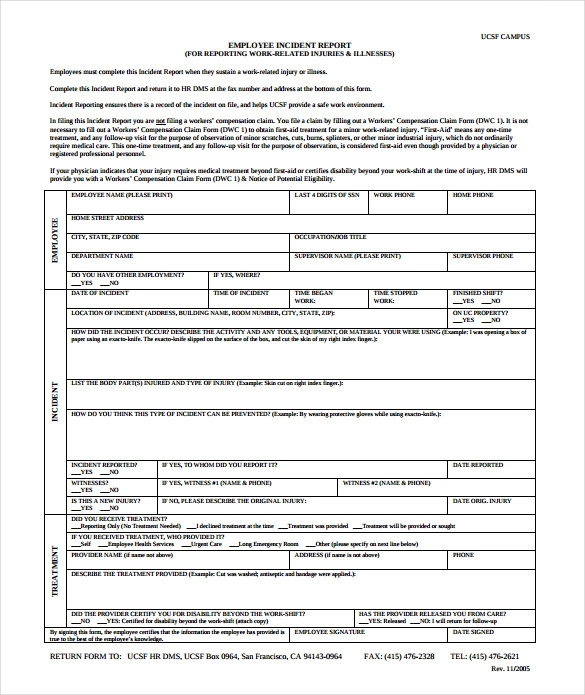 Free 16+ Employee Incident Report Templates In Pdf | Ms Word | Pages Inside Employee Incident Report Templates