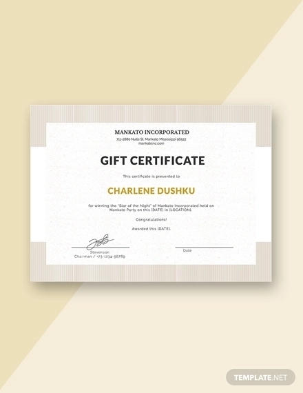 Free 20+ Gift Certificates In Psd | Ai | Ms Word | Vector Eps | Pages in Gift Certificate Template Publisher