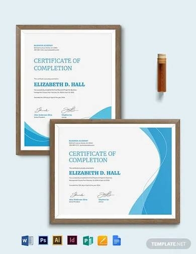 Free 20+ Printable Certificate Templates In Pdf | Ms Word | Psd | Ai With Certificate Template For Project Completion