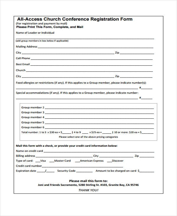 Free 24+ Conference Registration Forms In Pdf | Excel | Ms Word In Seminar Registration Form Template Word