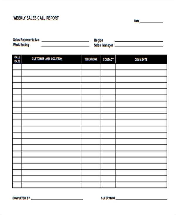 Free 24+ Sales Report Forms In Pdf intended for Sales Rep Call Report Template