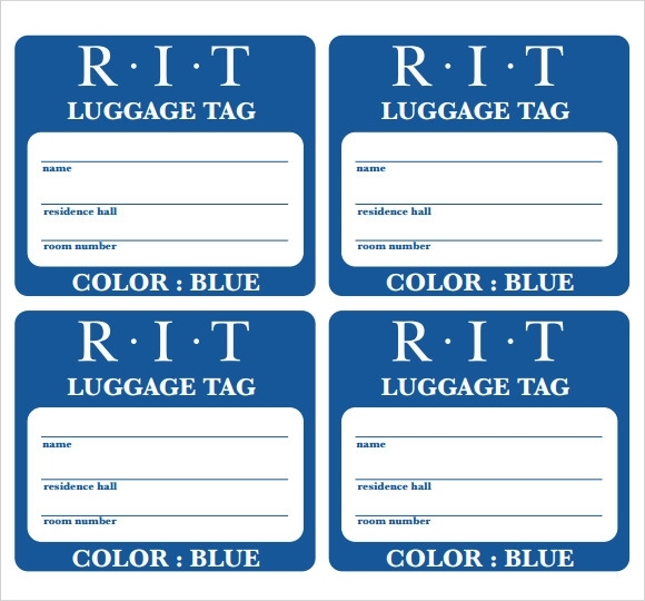 Free 24+ Sample Luggage Tag Templates In Pdf | Psd Regarding Luggage Tag Template Word
