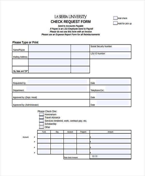 Free 31+ Sample Check Request Forms In Pdf | Ms Word in Check Request Template Word