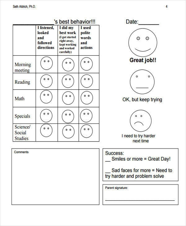 Free 34+ Daily Log Samples & Templates In Pdf | Ms Word Intended For Daily Behavior Report Template