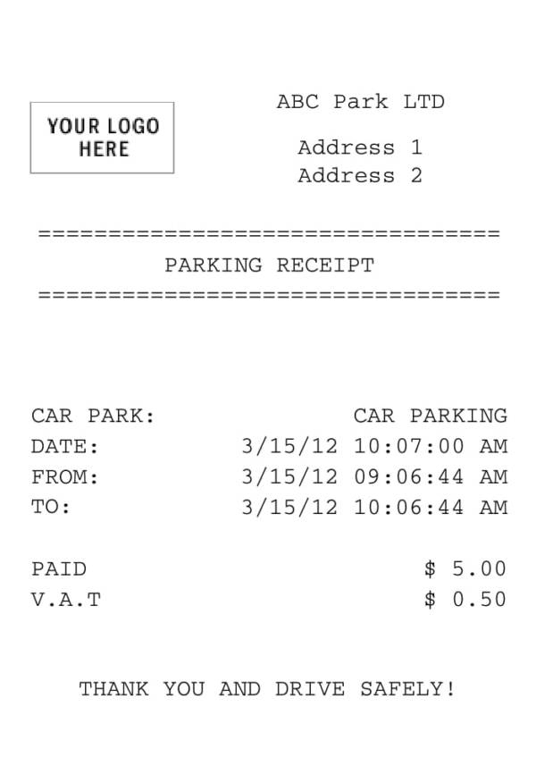 Free 6+ Parking Receipt Samples In Pdf | Ms Word Intended For Blank Parking Ticket Template