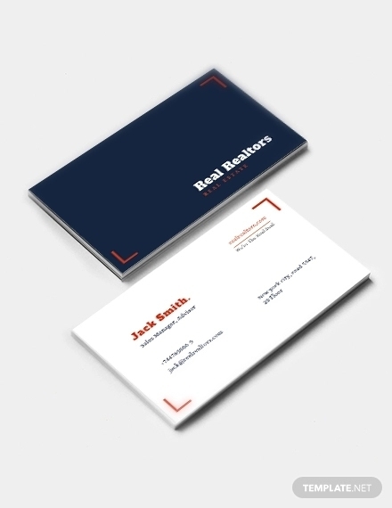 Free 6+ Real Estate Business Card Templates In Ai | Psd | Ms Word With Real Estate Business Cards Templates Free
