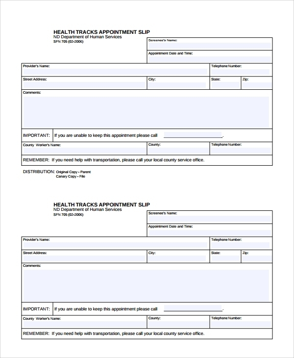 Free 7+ Sample Appointment Slip Templates In Pdf | Ms Word Pertaining To Medical Appointment Card Template Free