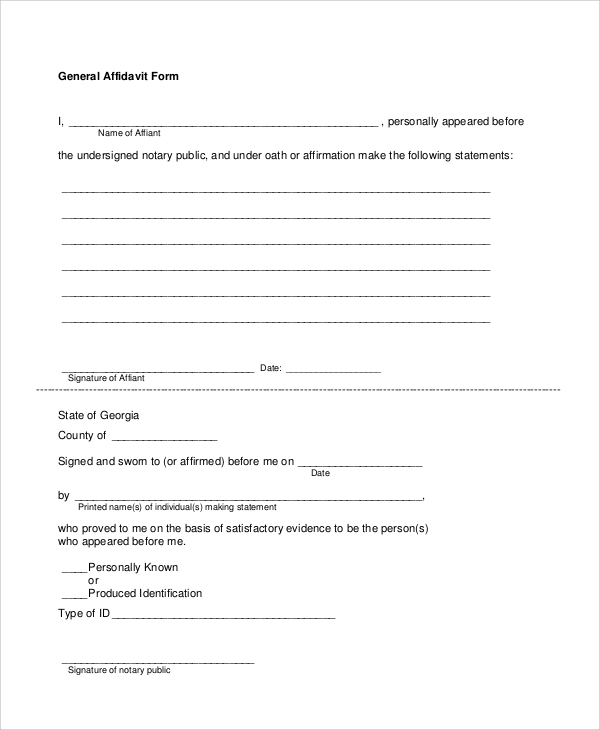 Free 7+ Sample Blank Affidavit Forms In Pdf Throughout Blank Legal Document Template