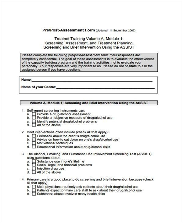 Free 8+ Training Assessment Form Samples In Pdf | Excel For After Training Report Template