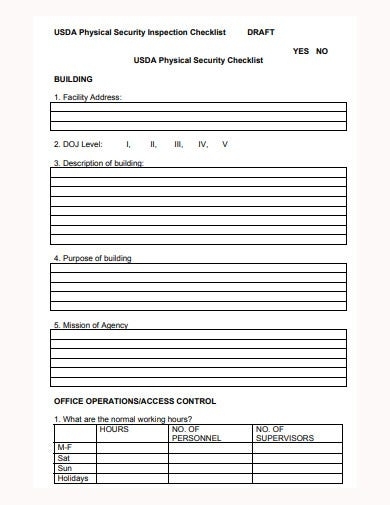 Free 9+ Physical Security Checklist Templates In Ms Word | Pdf | Free throughout Physical Security Report Template