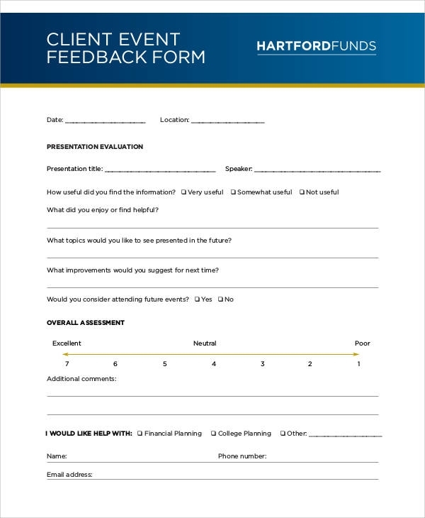 Free 9+ Sample Event Feedback Forms In Ms Word | Pdf With Event Survey Template Word