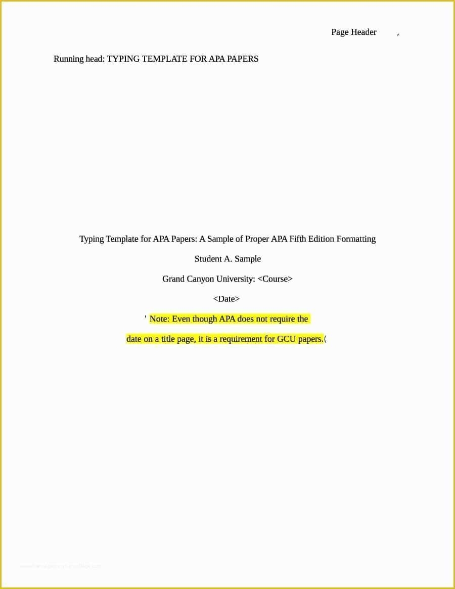 Free Apa Template For Word Of 40 Apa Format Style Templates In Word With Regard To Apa Template For Word 2010