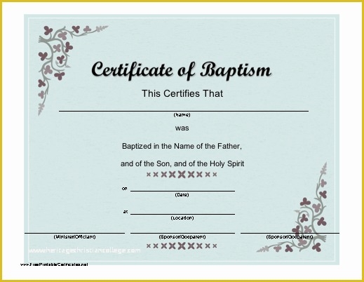 Free Baptism Certificate Template Word Of A Baptismal Certificate With With Regard To Baptism Certificate Template Word