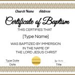 Free Baptism Certificate Templates | Customize Online | No Watermark pertaining to Baby Christening Certificate Template