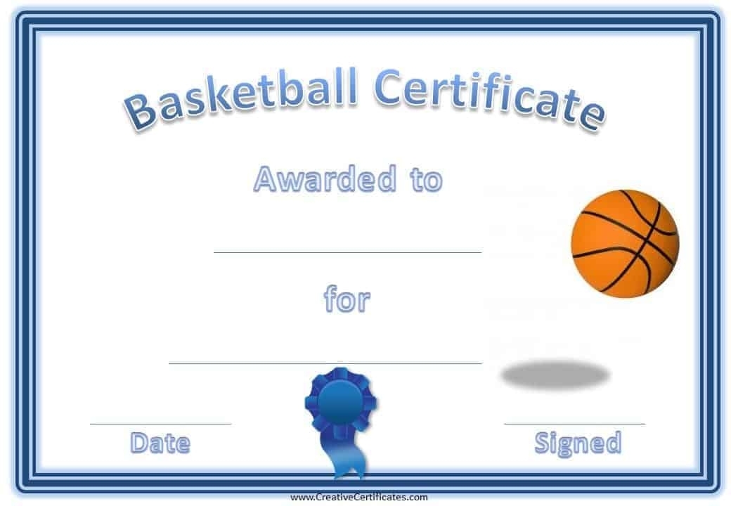 Free Basketball Certificate Templates With Regard To Basketball Certificate Template