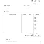 Free Blank Invoice Templates – Pdf – Eforms With Free Printable Invoice Template Microsoft Word