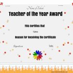 Free Certificate Of Appreciation For Teachers | Customize Online Regarding Best Teacher Certificate Templates Free