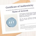Free Certificate Of Authenticity – Art & Prosper Intended For Certificate Of Authenticity Template