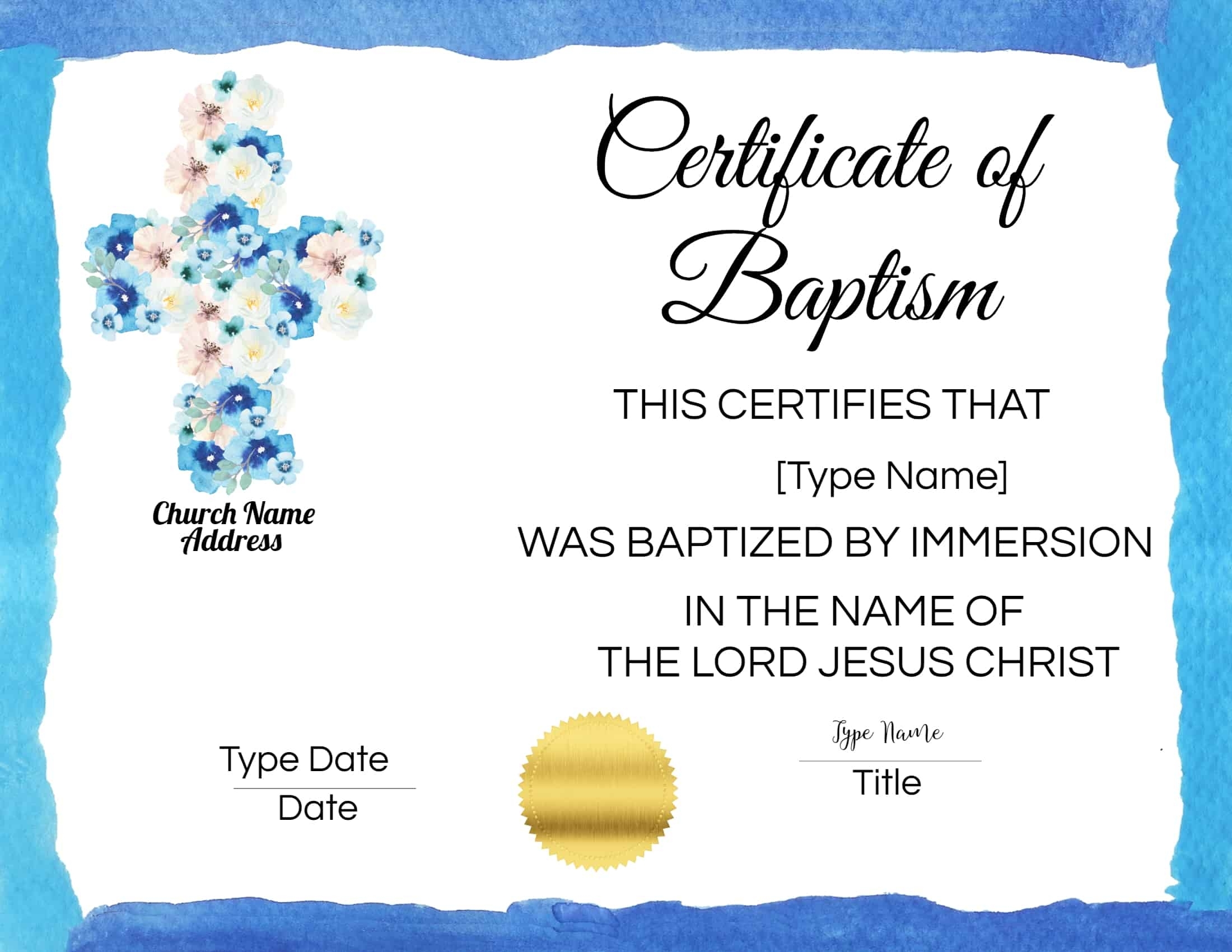 Free Certificate Of Baptism Printable / Free Baptism Certificate Within Baptism Certificate Template Download