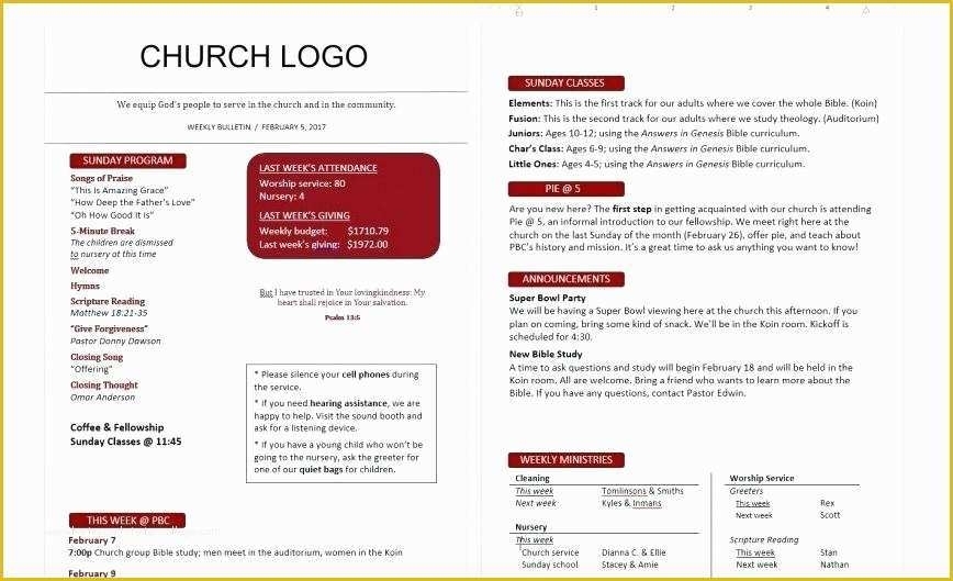 Free Church Program Template Microsoft Word Of 8 Best Of Church Pertaining To Church Program Templates Word