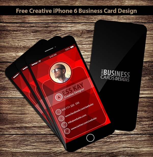 Free Creative Iphone 6 Business Card Design On Behance Within Iphone Business Card Template
