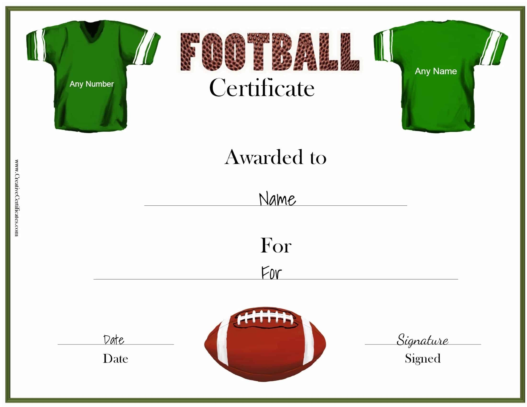 Free Custom Football Certificates Intended For Football Certificate Template