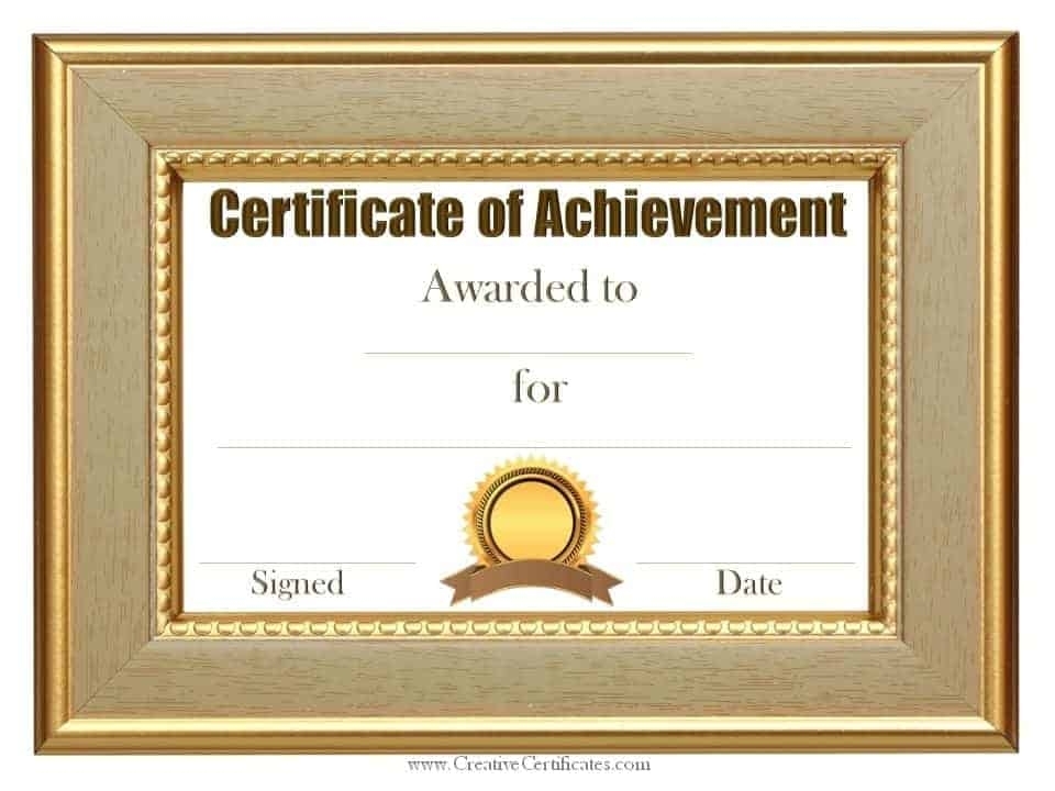 Free Customizable Certificate Of Achievement | Editable & Printable Regarding Certificate Of Attainment Template