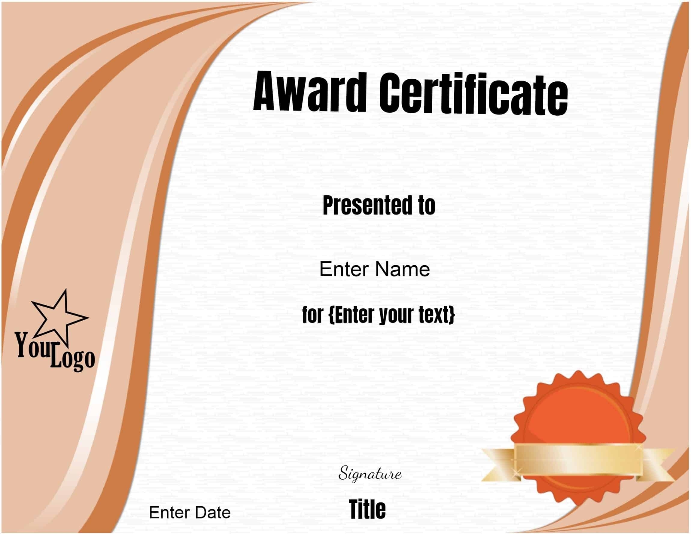 Free Editable Certificate Template | Customize Online & Print At Home Pertaining To Sample Award Certificates Templates
