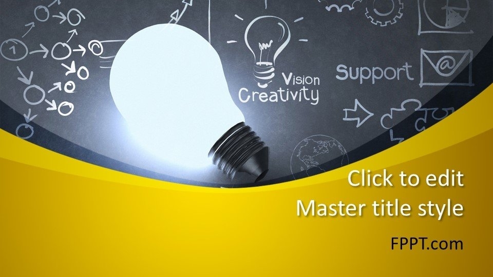 Free Education Chalkboard & Light Bulb Powerpoint Template – Free In Powerpoint Presentation Template Size