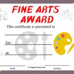 Free Fine Arts Award Certificate Template | Trophycentral Inside Art Certificate Template Free