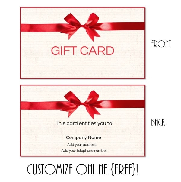Free Gift Card Template | Create Gift Cards Online Pertaining To Donation Card Template Free