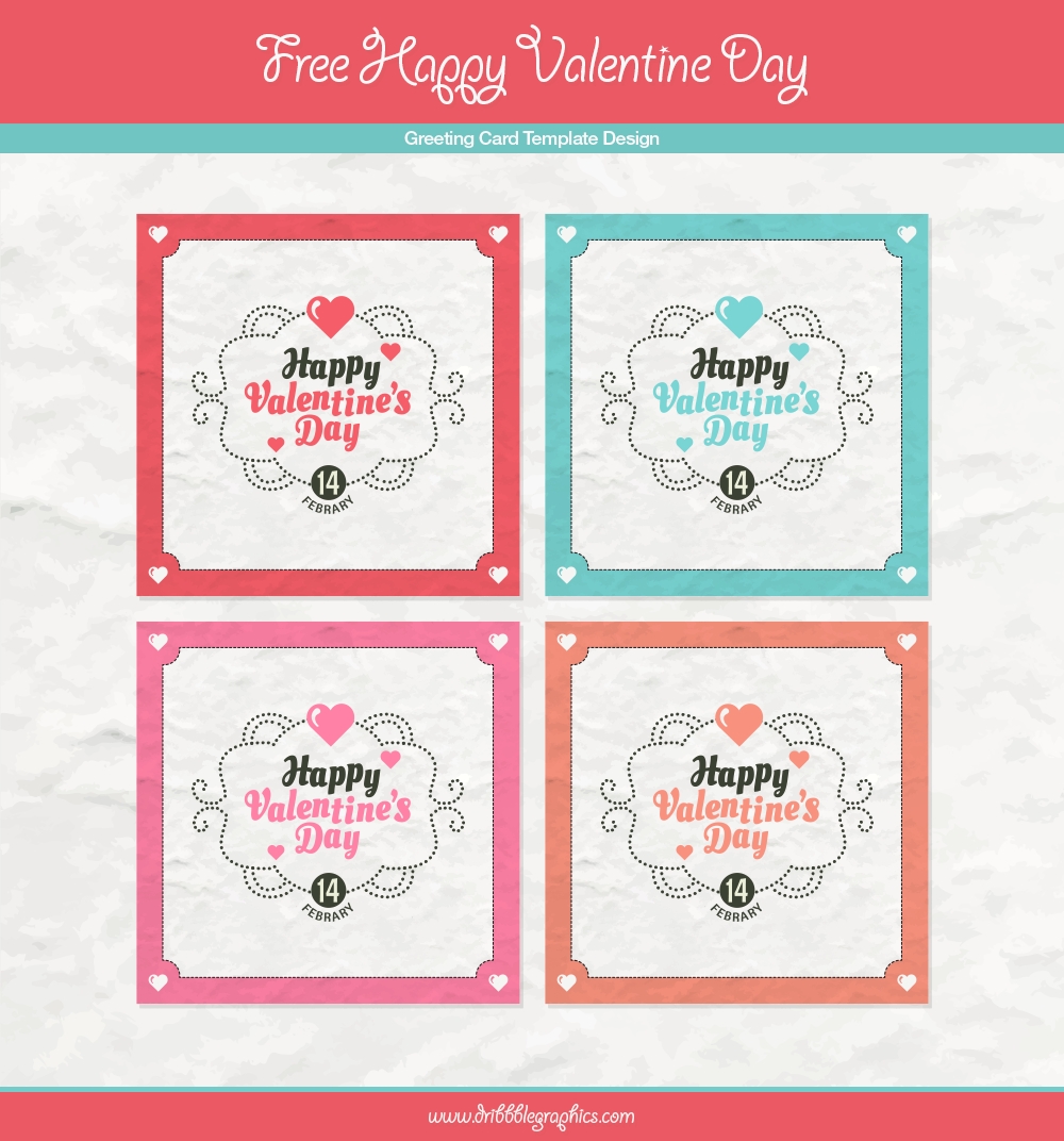 Free Happy Valentine Day Greeting Card Template Design | Dribbble Graphics Intended For Valentine Card Template Word