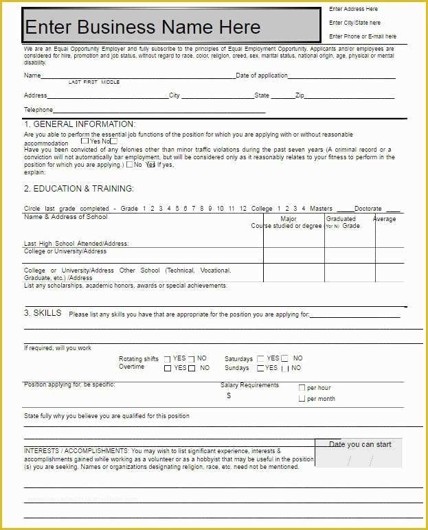 Free Job Application Template Word Document Of 5 Free Blank Employment Within Employment Application Template Microsoft Word