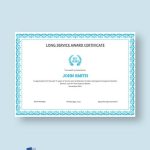 Free Long Service Award Certificate Template – Word | Template For Long Service Certificate Template Sample