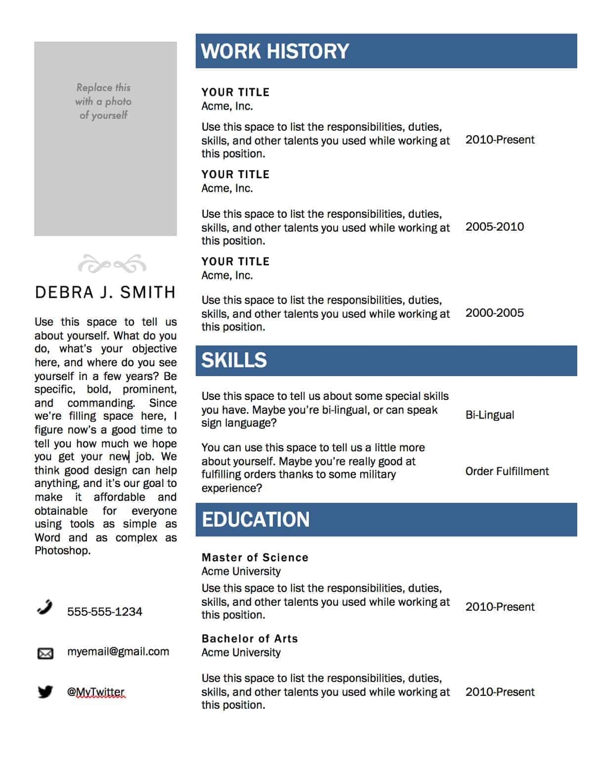 Free Microsoft Word Resume Template — Superpixel in Where Are Templates In Word