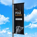 Free Outdoor Advertising Street Lamp Post Pole Banner Mockup Psd Set Intended For Outdoor Banner Template