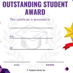 Free Outstanding Student Certificate Template | Trophycentral Intended For Student Of The Year Award Certificate Templates