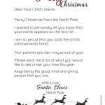 Free Personalized Printable Letter From Santa To Your Child For Santa Letter Template Word