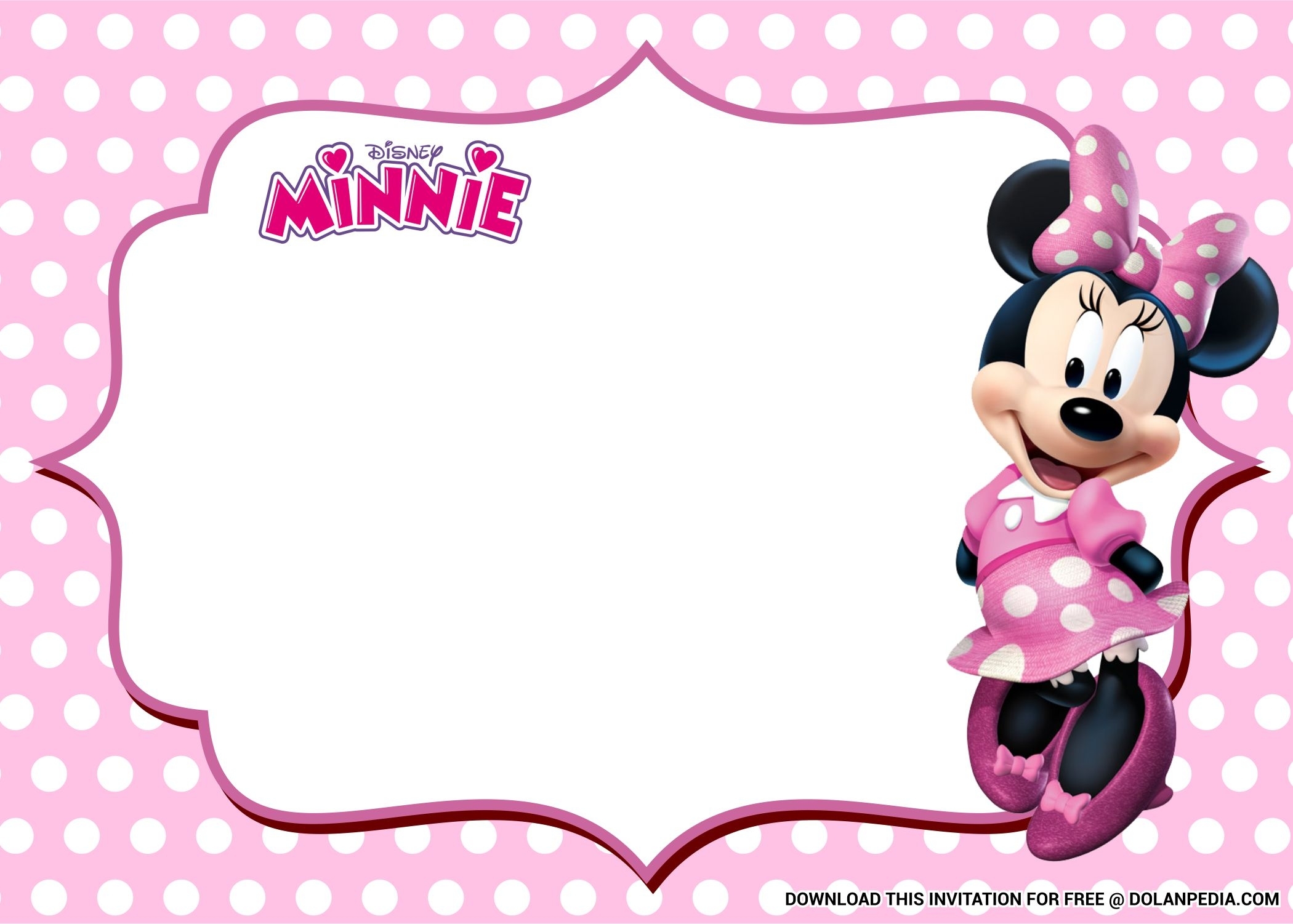 (Free Printable) - Adorable Minnie Mouse Baby Shower Invitation Regarding Minnie Mouse Card Templates