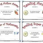 Free Printable Award Certificates For Elementary Students – Free Printable With Template For Certificate Of Award