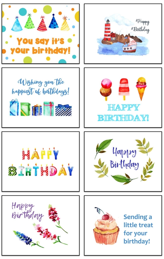 Free Printable Birthday Cards • Rose Clearfield Throughout Birthday Card Collage Template